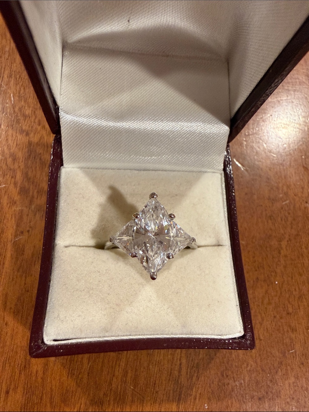 Vintage RSC 18 KGE Gold Electroplated Large CZ Crystal Cluster Ring Size 8